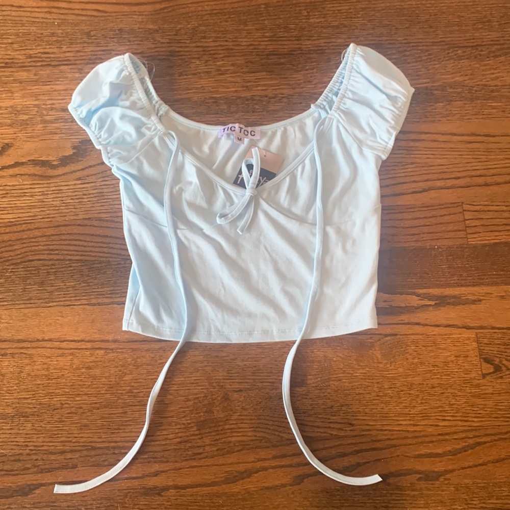 Pitaya light blue crop top, size medium